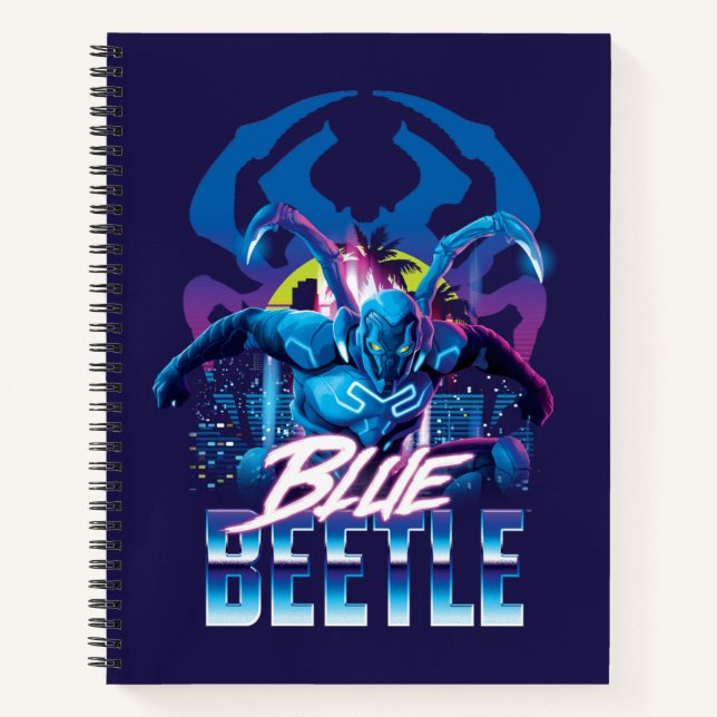 Cuaderno Sunset de Blue Beetle Retrowave City (Anverso)