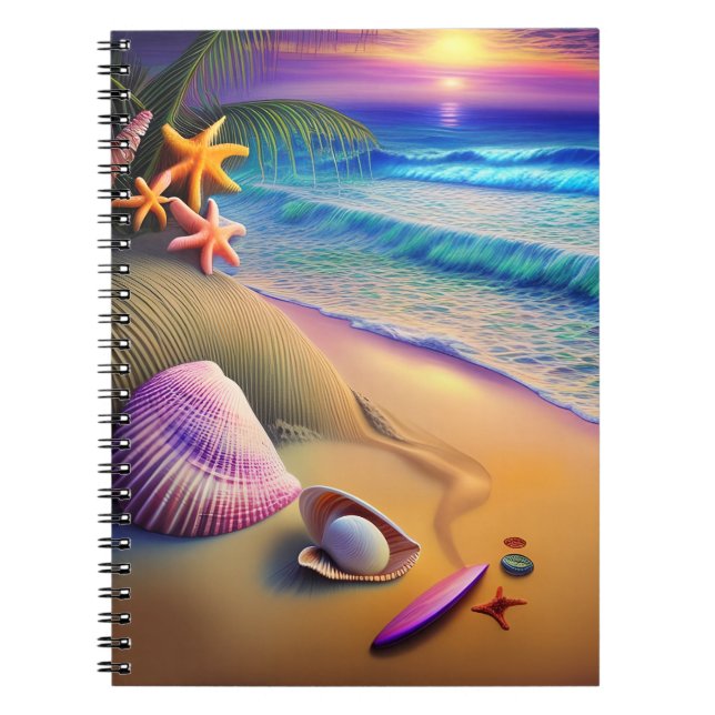 Cuaderno Sunset de la playa de Fantasy Tropical (Frente)