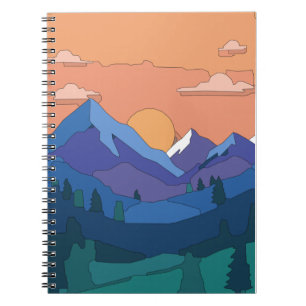 Cuaderno Sunset de montaña geométrica