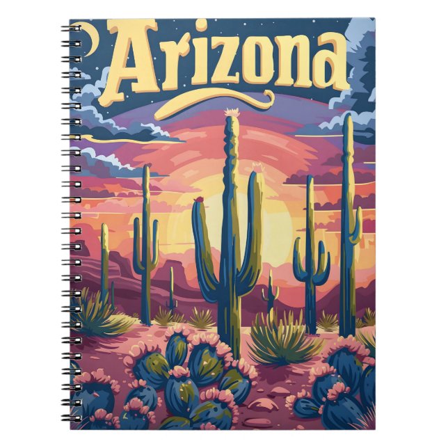 Cuaderno Sunset del desierto de Arizona (Frente)