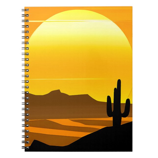 Cuaderno Sunset del desierto del Suroeste con las Mesas (Frente)