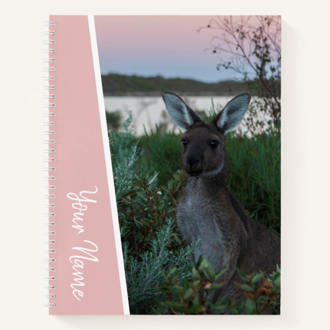Cuaderno Sunset Kangaroo Australia Pink Accent Handwriter (Anverso)