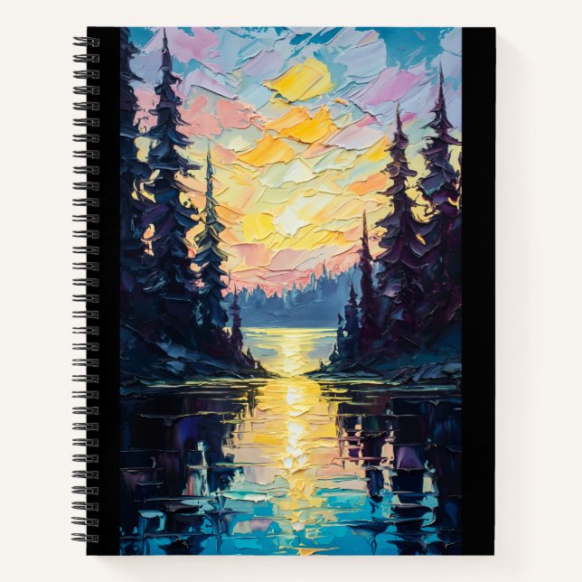 Cuaderno Sunset Lake Painting (Anverso)