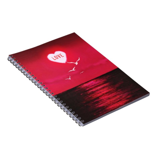 Cuaderno Sunset Love - Romantic - Black Red - Customizable (Lado Derecho)