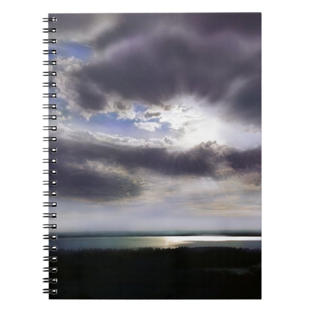 Cuaderno Sunset sunrise lakeshline skyline ocean painting (Frente)