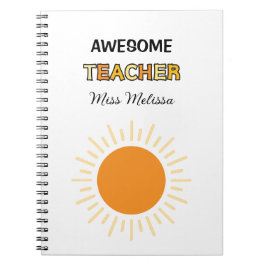 Cuaderno Sunshine Awesome Teacher Gift Mejor Profesor