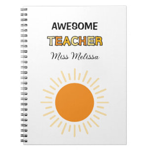 Cuaderno Sunshine Awesome Teacher Gift Mejor Profesor