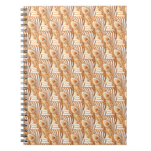 Cuaderno Sunshine peacock plumas Art Nouveau diseño