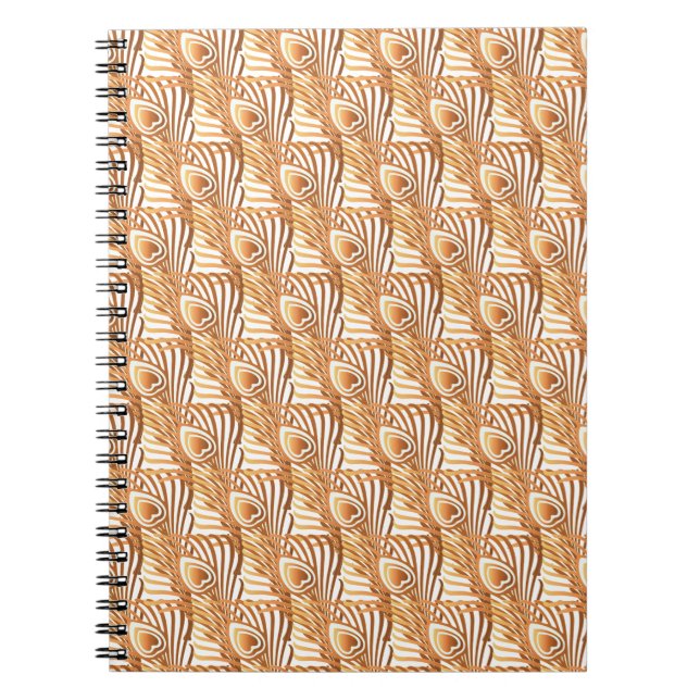 Cuaderno Sunshine peacock plumas Art Nouveau diseño (Frente)