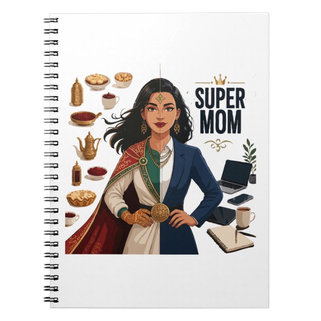 Cuaderno Super Mamá Doble Vida Profesional y Tradicional  (Frente)
