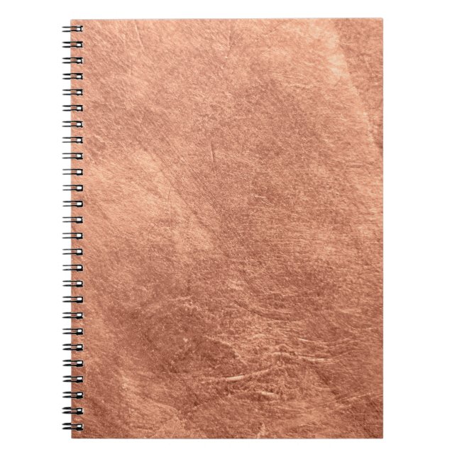Cuaderno Superficie de cobre cepillada, textura metálica. (Frente)