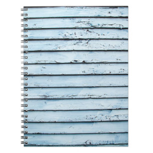 Cuaderno Superficie de madera blanca y azul