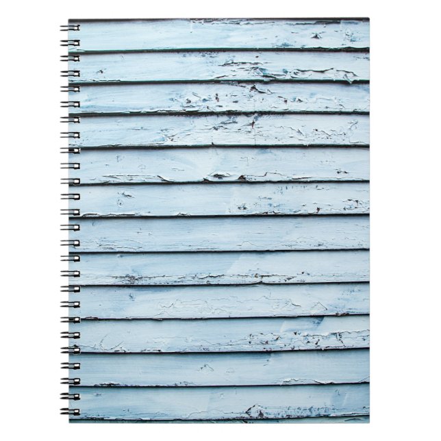 Cuaderno Superficie de madera blanca y azul (Frente)