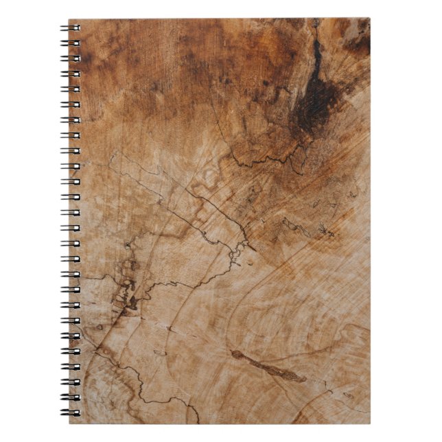 Cuaderno Superficie de madera marrón y negra (Frente)