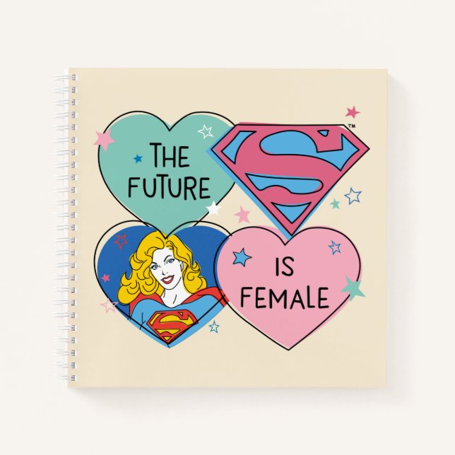 Cuaderno Supergirl fuera de este mundo retro gráfico (Anverso)