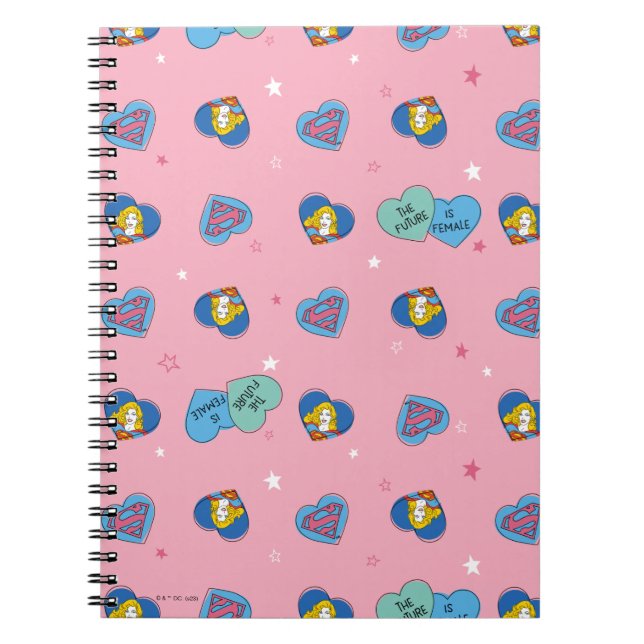 Cuaderno Supergirl fuera de este mundo retro gráfico (Frente)