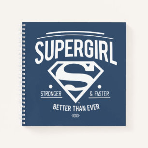 Cuaderno Supergirl mejor que nunca retro gráfico