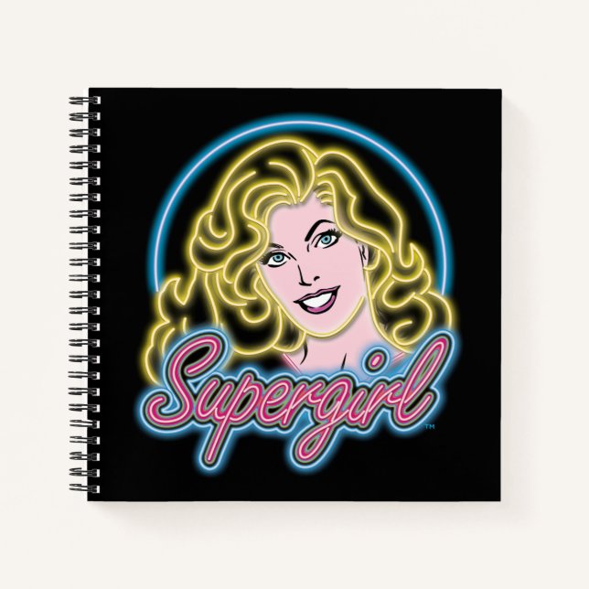 Cuaderno Supergirl Retro Neon Lights Graphic (Anverso)