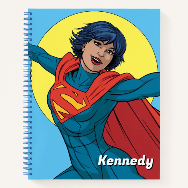 Cuaderno Supergirl volando con traje azul (Anverso)