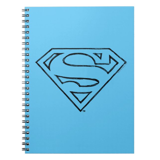 Cuaderno Superman S-Shield | Logotipo de esquema negro simp (Frente)