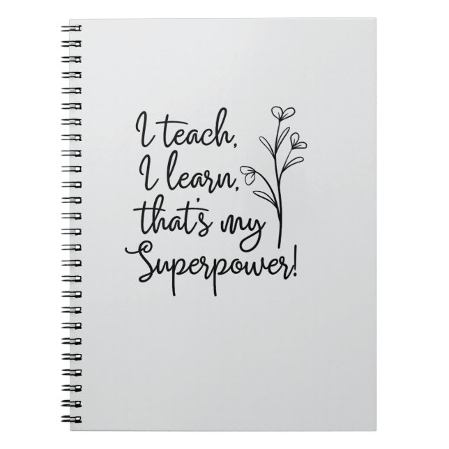 Cuaderno Superpoder de los maestros enseño aprendo (Frente)