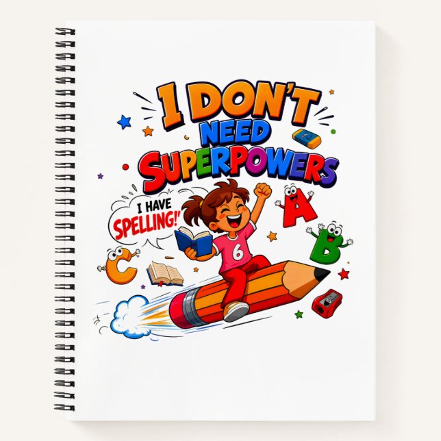 Cuaderno Superpoder de Ortografía Humor de Lectoescritura (Anverso)