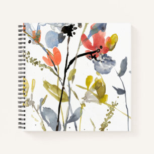 Cuaderno Superposición de flores - Flores y tallas de colo