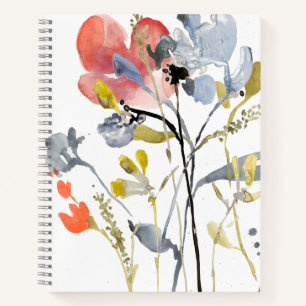 Cuaderno Superposición de las flores - Flores Pastel de co