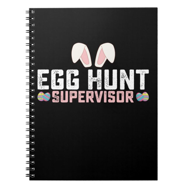 Cuaderno Supervisor de búsqueda de huevos divertido conejo  (Frente)