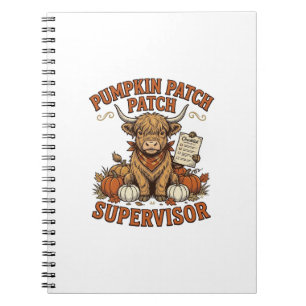 Cuaderno Supervisor de parcela de calabaza Highland Cow Cam
