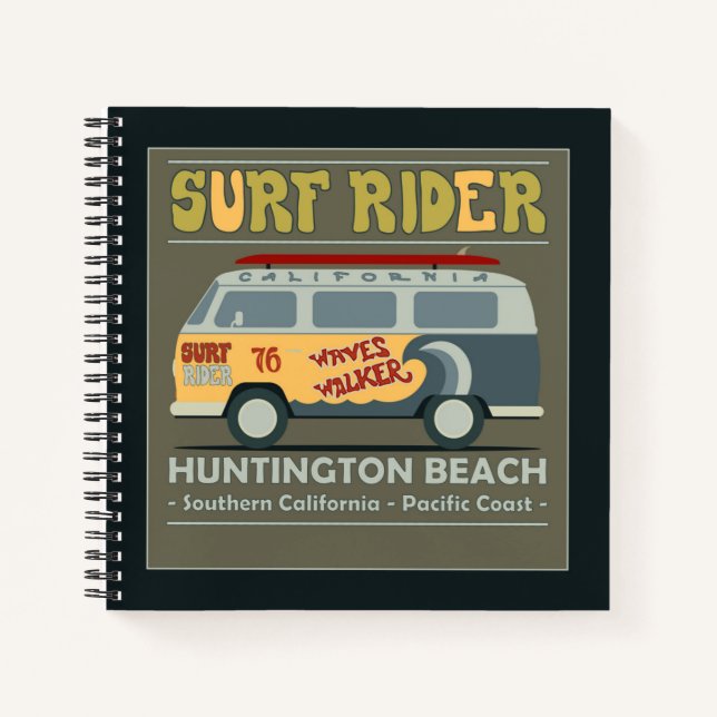 Cuaderno Surf Rider Huntington Beach Poster (Anverso)