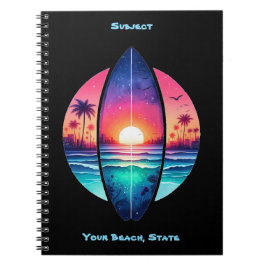Cuaderno Surfboard en el atardecer