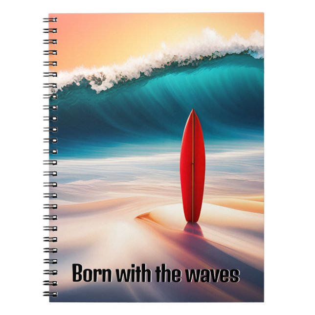 Cuaderno Surfboard vertical con presupuesto de surfista (Frente)