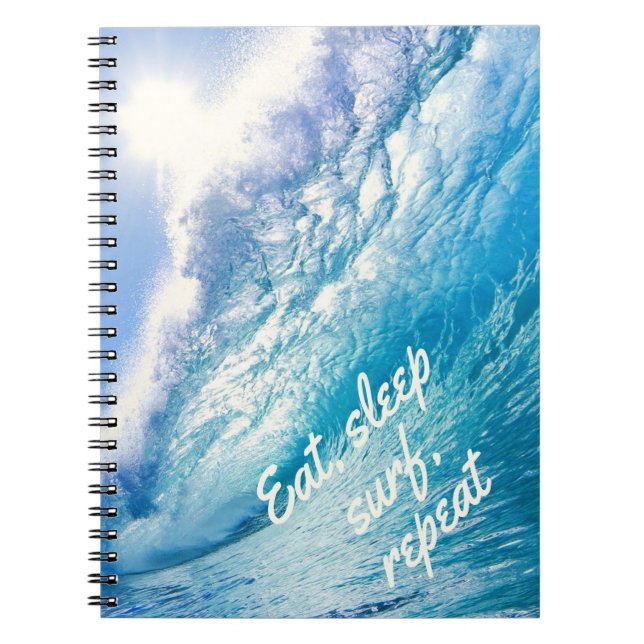 Cuaderno Surfer Wave Ocean Blue Eee Sleep Surf Repetir (Frente)