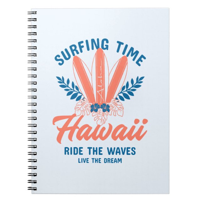 Cuaderno Surfing Time Hawaii Monta las Olas (Frente)
