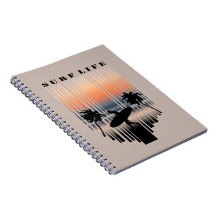 Cuaderno Surfista En La Playa Al Atardecer Vida útil de l