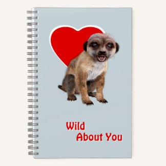 Cuaderno Suricata Linda Salvaje Por Ti Corazón Rojo Amor
