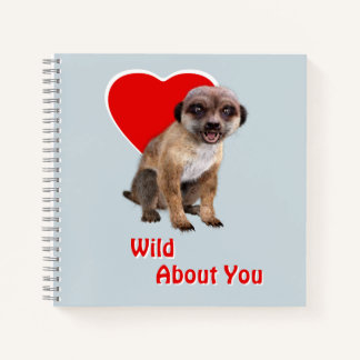 Cuaderno Suricata Linda Salvaje Por Ti Corazón Rojo Amor