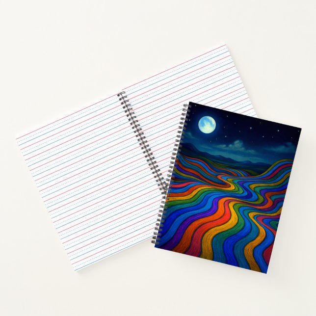 Cuaderno Surreal Dreamscape Moonlight Rainbow Land (Interior)