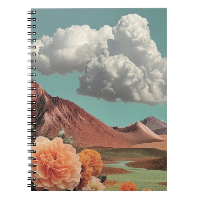 Cuaderno Surreal Floral Mountainscape With Dramatic Clouds (Frente)