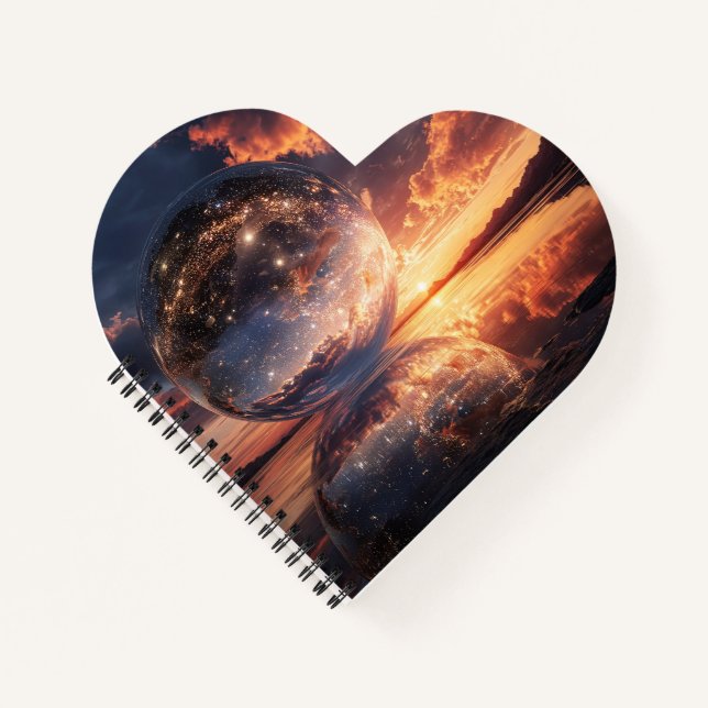 Cuaderno Surreal Reflective Sphere Containing Stars (Anverso)
