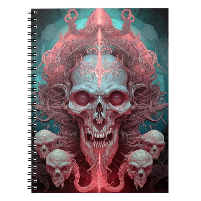 Cuaderno Surreal Skull Arte de horror gótico (Frente)