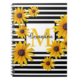 Cuaderno Susan Monogram Black Stripe de Ojo Negro Amarillo