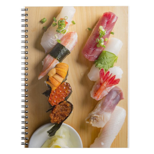 Cuaderno Sushi Art on Wooden Platter Notebook (Frente)