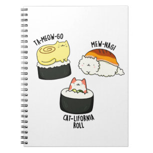 Cuaderno Sushi Cats divertidos Sushi Pun