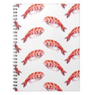 Cuaderno Sushi de comida japonesa con gambas Abi