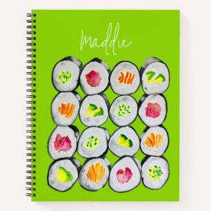 Cuaderno Sushi Time acuarela wasabi