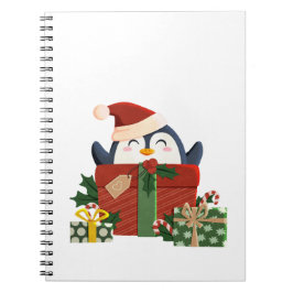 Cuaderno Süßer Pinguin wünscht frohe Weihnachten Postkarte