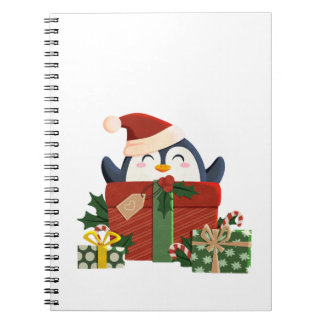 Cuaderno Süßer Pinguin wünscht frohe Weihnachten Postkarte