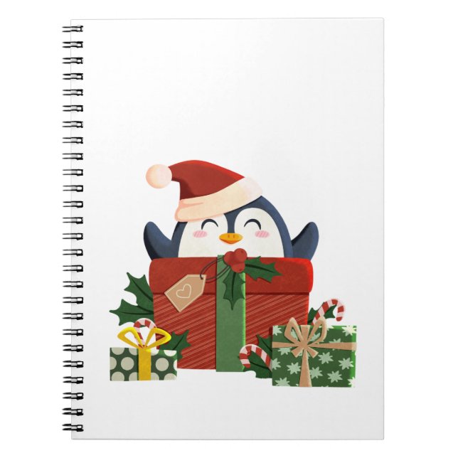 Cuaderno Süßer Pinguin wünscht frohe Weihnachten Postkarte (Frente)